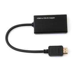 Portable HDMI to VGA AV Adapter Black - Click Image to Close